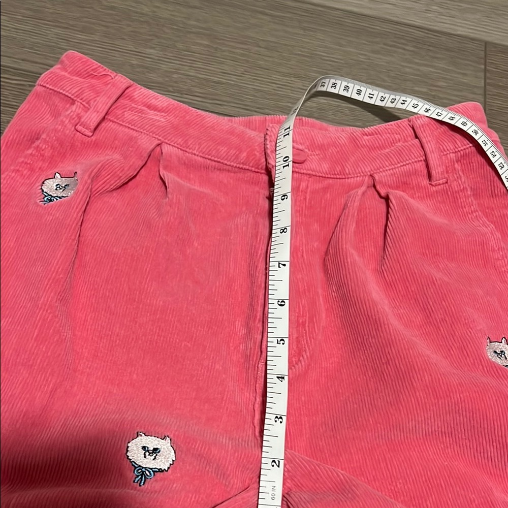 Lazy Oaf Pink Corduroy Cat Embroidered Pants - Picture 7 of 9